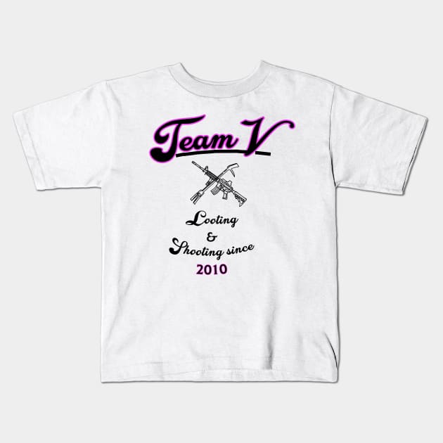 Team V - Looting & Shooting from AUD Kids T-Shirt by chrisphilbrook